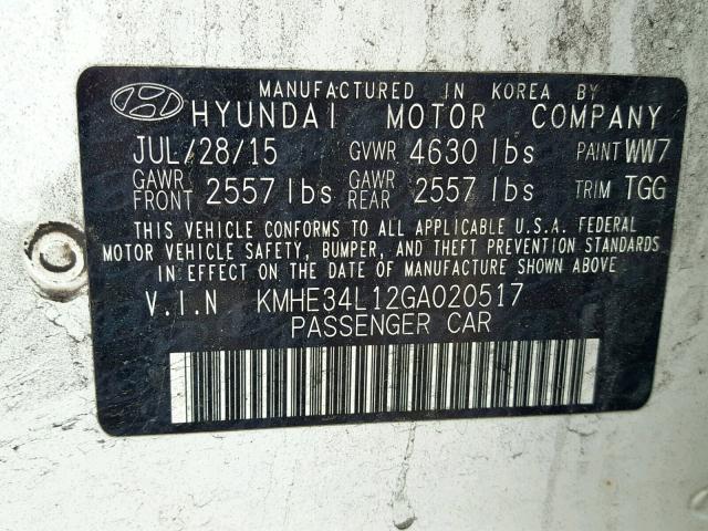 2016 HYUNDAI SONATA HYBRID