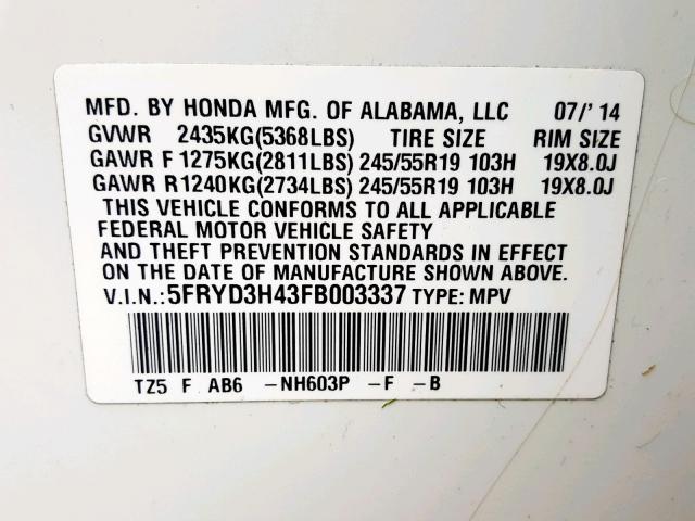 Acura mdx 2015